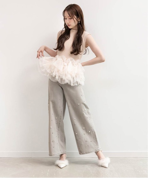 RANDA（ランダ） パンプス ファーデザインストラップパンプス