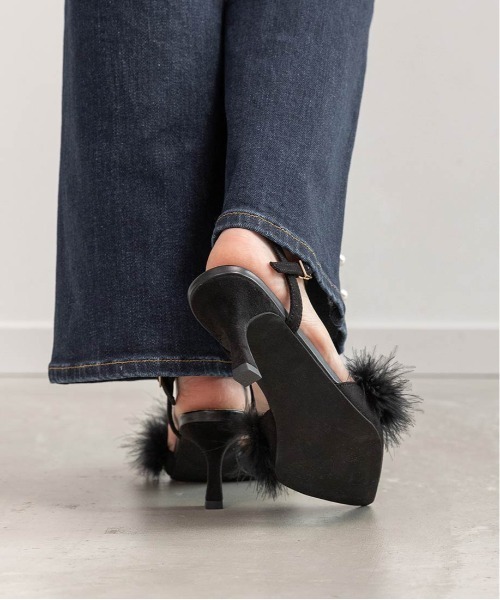 RANDA（ランダ） パンプス ファーデザインストラップパンプス