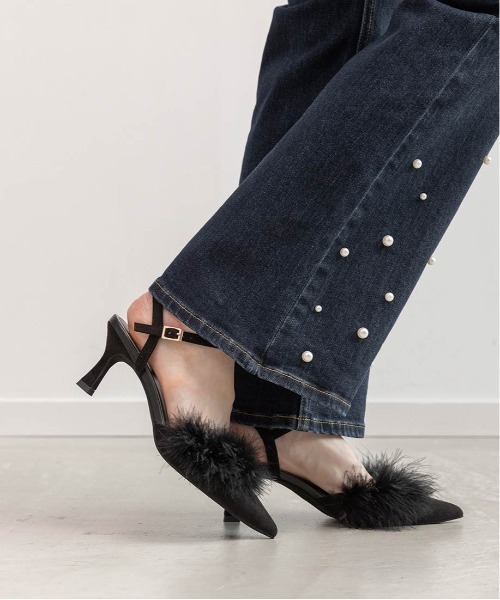 RANDA（ランダ） パンプス ファーデザインストラップパンプス