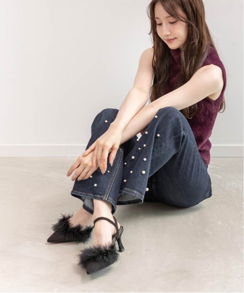 RANDA（ランダ） パンプス ファーデザインストラップパンプス