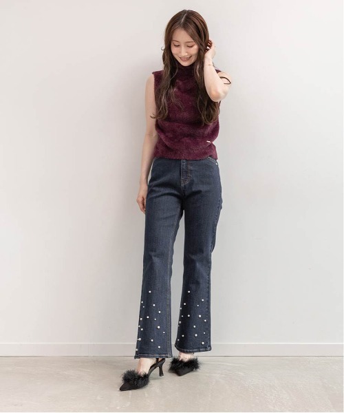 RANDA（ランダ） パンプス ファーデザインストラップパンプス