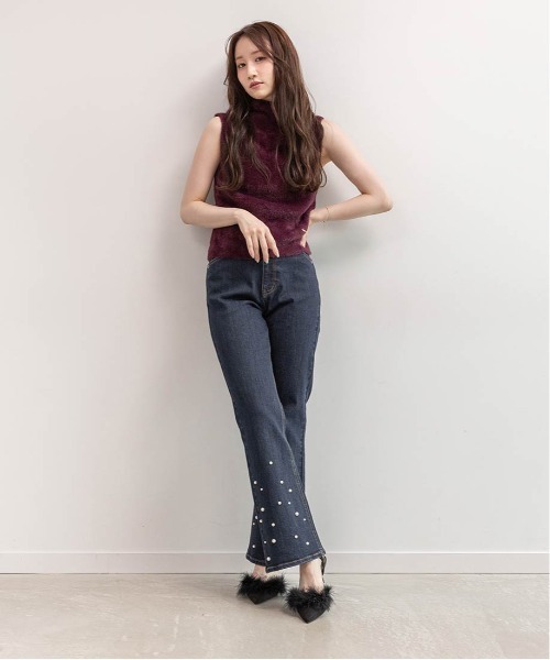 RANDA ファーデザインストラップパンプス RANDA（ランダ） パンプス ファーデザインストラップパンプス