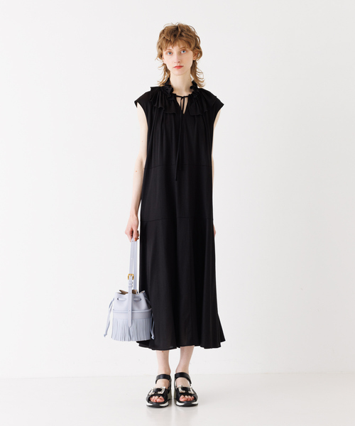 フリルワンピース FREAK'S STORE｜インドボイル ピンタックフリルワンピース 25SS