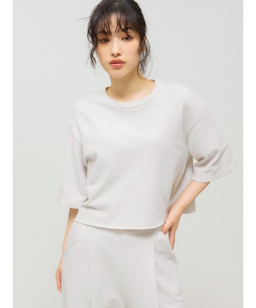 tシャツ MIDIUMISOLID for Ladies スウェットショートプルオーバー レディース