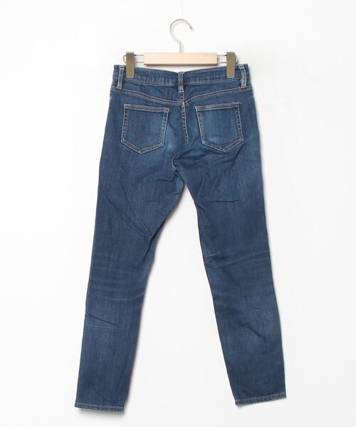 「ADAM ET ROPE'」 加工スキニーデニムパンツ 34 ネイビー レディース