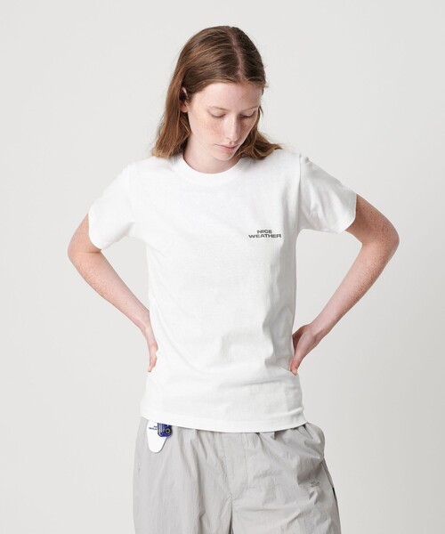 NICE WEATHER ウィメンズ コンパクト ロゴTシャツ NICE WEATHER tシャツ 「NICE WEATHER」ウィメンズ コンパクト ロゴ T