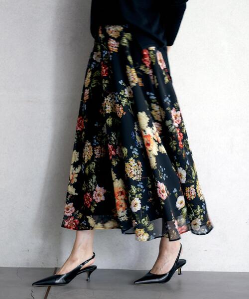 ANNTIAN フラワー柄 スカート Anntian Pantskirt Print Z Flowerpower Dark — Aggregate Supply