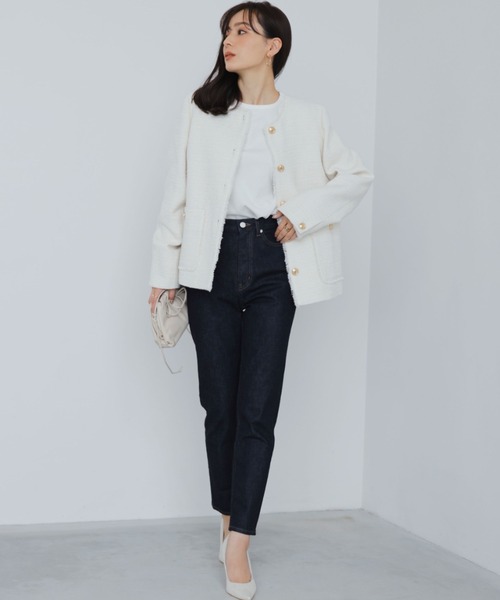 「anuans」 デニムパンツ MEDIUM ホワイト レディース