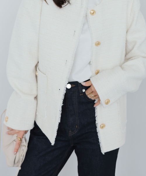 「anuans」 デニムパンツ MEDIUM ホワイト レディース