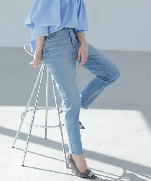 「anuans」 デニムパンツ MEDIUM ホワイト レディース