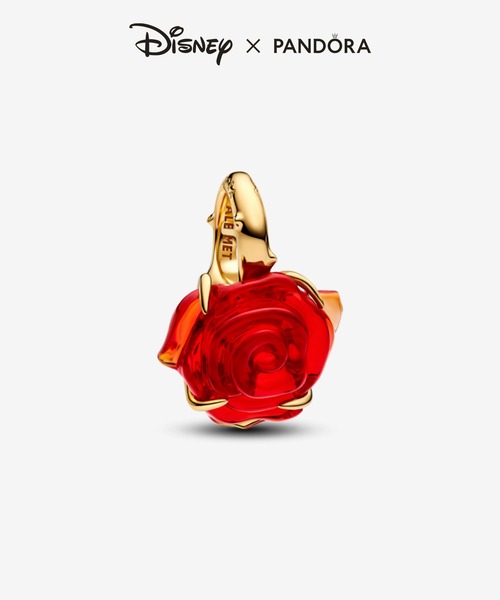 PANDORA（パンドラ） チャーム ディズニー 美女と野獣 ローズ ダングル
