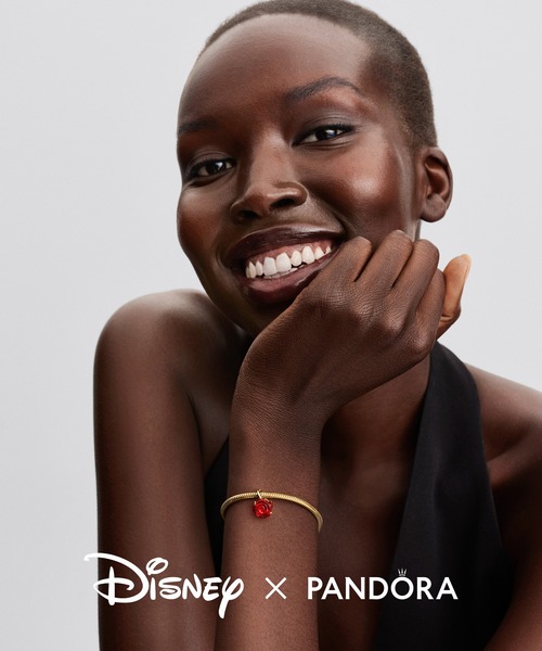 PANDORA（パンドラ） チャーム ディズニー 美女と野獣 ローズ ダングル