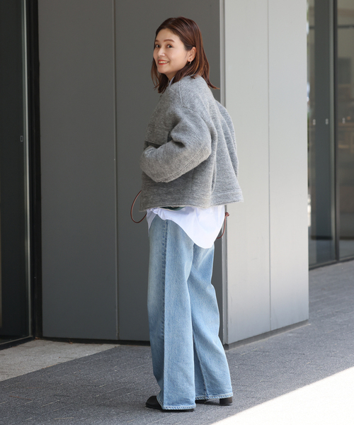 JOURNAL STANDARD シープパイルクロップジャケット JOURNAL STANDARD（ジャーナルスタンダード） ノーカラーコート コート