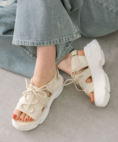 「OLIVE des OLIVE」 フラットサンダル SMALL アイボリー レディース_画像4