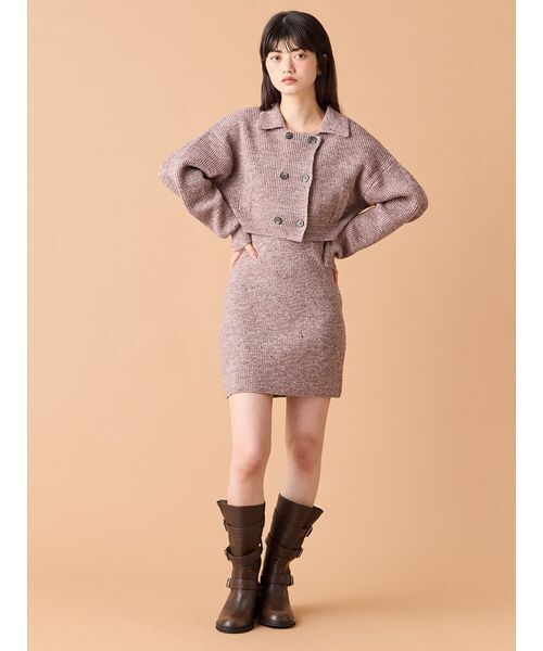 LILY BROWN（リリーブラウン） ワンピース メランジニットジャケット