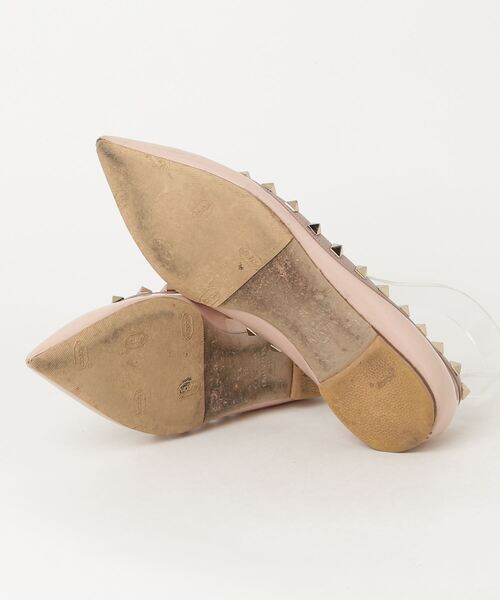 VALENTINO 「VALENTINO」 ロックスタッズ フラットパンプス 36 ピンク  