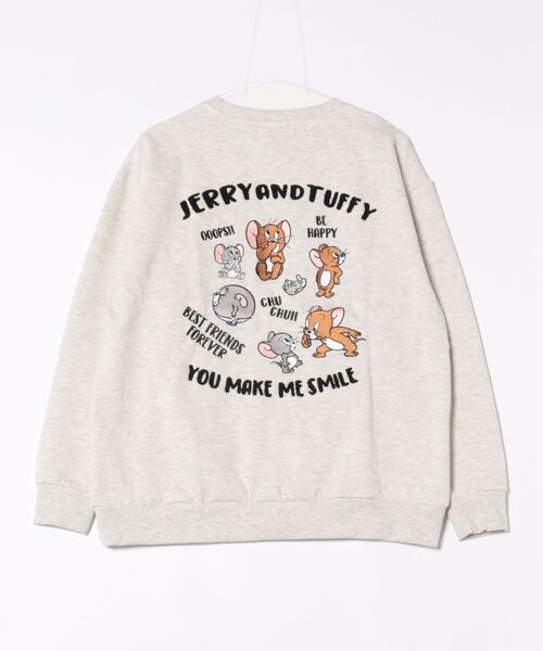 トレーナー スウェット TOM＆JERRY ワッペン風 刺繍トレーナー メンズ