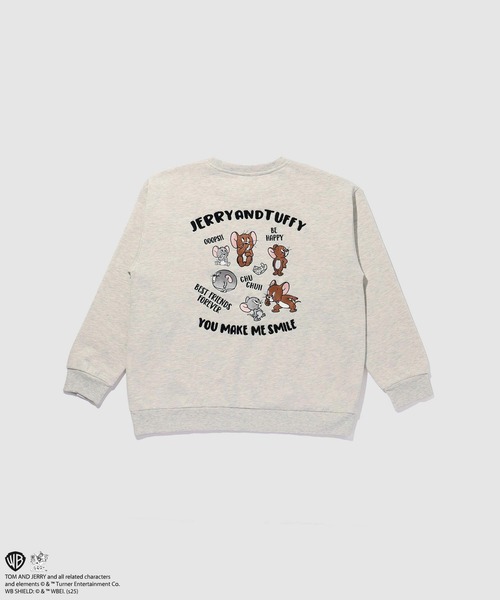 トレーナー スウェット TOM＆JERRY ワッペン風 刺繍トレーナー メンズ