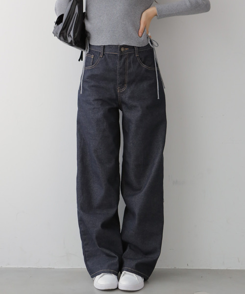 ワイドパンツ ジーンズ デニム デニムパンツ ノンウォッシュ ワイド 