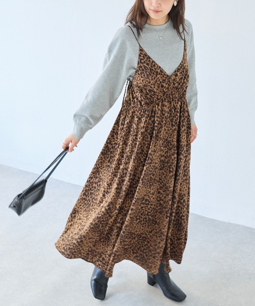 LAVEANGE（ラビアンジェ） ワンピース レオパードキャミワンピース