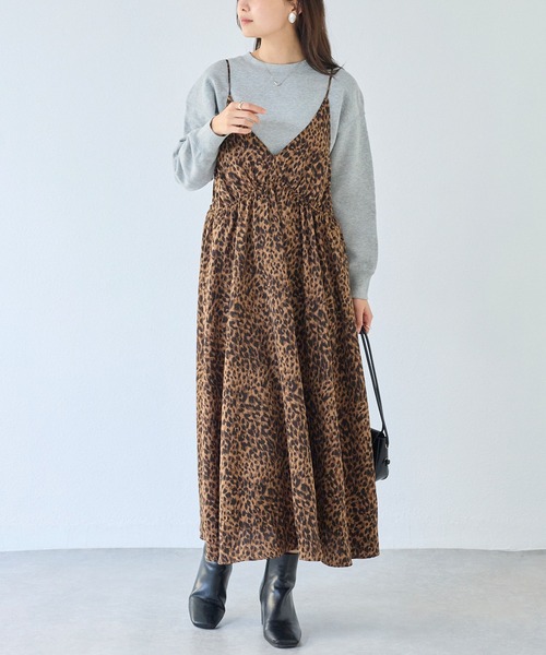 LAVEANGE（ラビアンジェ） ワンピース レオパードキャミワンピース
