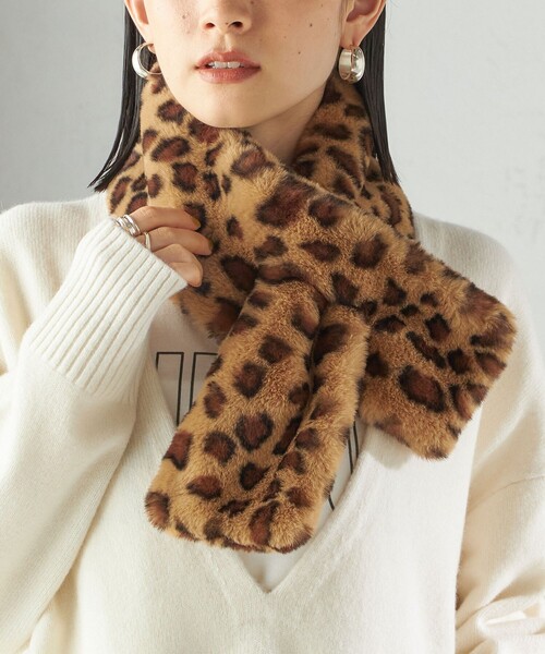 完売品 フリンジ付きフェイクファーマフラー ストール ブラウン 新作 deux amour ストール マフラー フェイクファーストール レディース