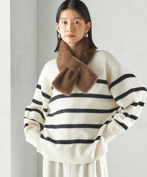 SHIPS（シップス） マフラー ストール 「手洗い可能」フェイク ファー