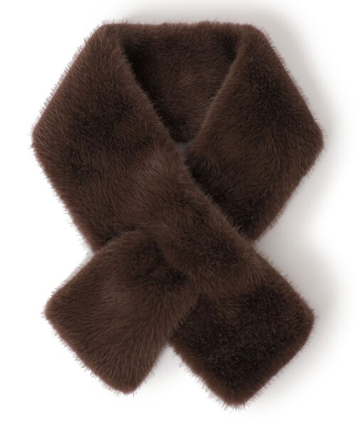 SHIPS（シップス） マフラー ストール 「手洗い可能」フェイク ファー