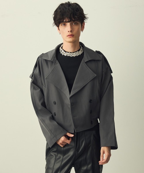 ジャケット・アウター DOUBLE BREASTED SHORT OVERCOAT DOUBLE BREASTED SHORT OVERCOAT – MIDWEST ONLINE STORE