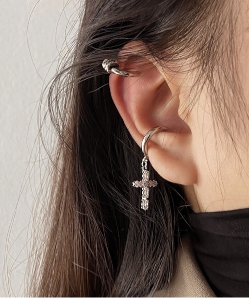 ARCHIVER イヤーカフ 「Bz」クロス＆ニュアンスモチーフ カール