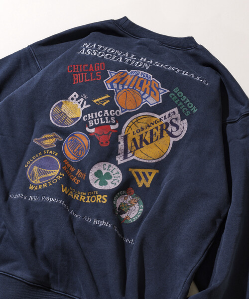 NBA 別注 チーム レタリング スウェット Bulls チャコールグレー　M NBA トレーナー スウェット 「NBA」別注 チームロゴクルーネック