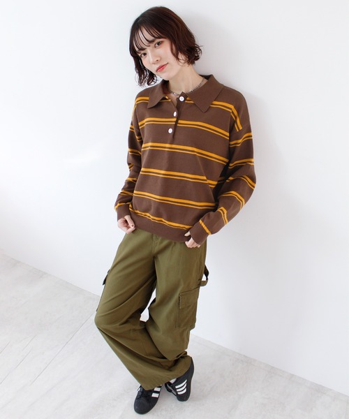 ポロ ラルフローレン リネン ボーダー ドロップショルダー ニット 黒 ゆったり POLO RALPH LAUREN - 希少✨ポロラルフローレン ポニー無し リネン