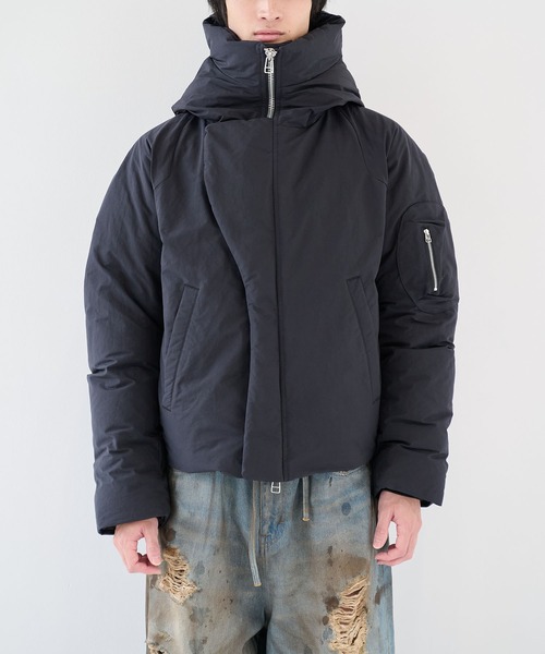 ダウンジャケット ダウン 「NVRFRGT」HOODED PUFFER JACKET メンズの画像