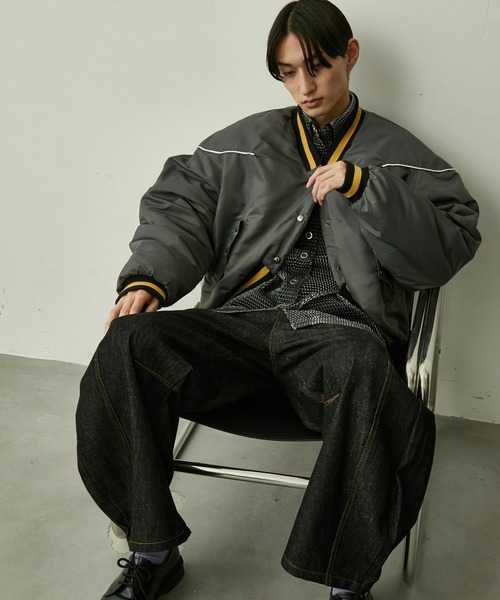 スチームパンク BLACK PEACE NOW カットオフ ボタンジャケット BLANK HOTEL スタジャン Bolero-Style Padded Award Jacket / ボレロ