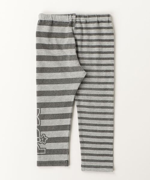 「X-girl Stages」 「KIDS」ボーダー柄パンツ 2T グレー キッズ_画像2