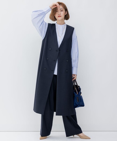 「23区」 パンツ 36 ネイビー レディース_画像7