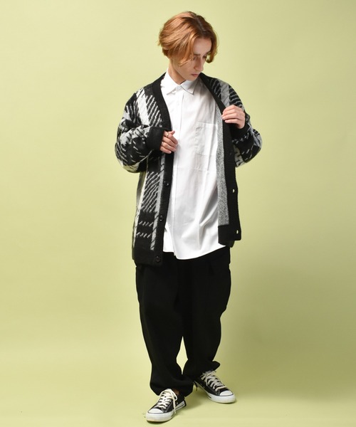 「Starting Over」 「HALHAM」ニットカーディガン M チャコールグレー メンズ_画像2