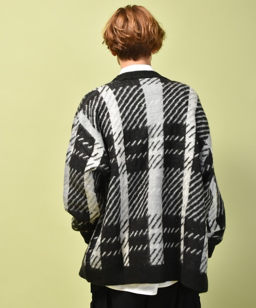 「Starting Over」 「HALHAM」ニットカーディガン M チャコールグレー メンズ_画像4