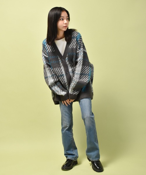 「Starting Over」 「HALHAM」ニットカーディガン M チャコールグレー メンズ_画像5