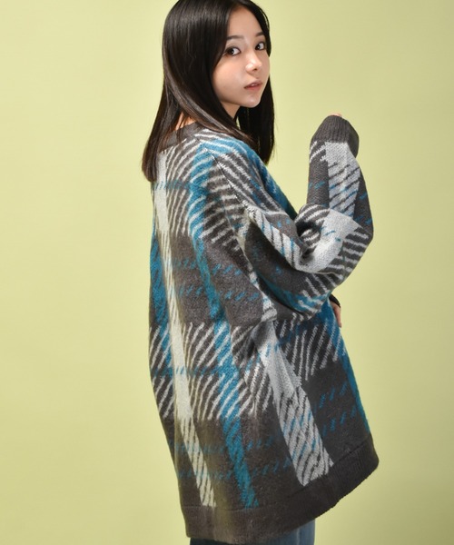 「Starting Over」 「HALHAM」ニットカーディガン M チャコールグレー メンズ_画像7