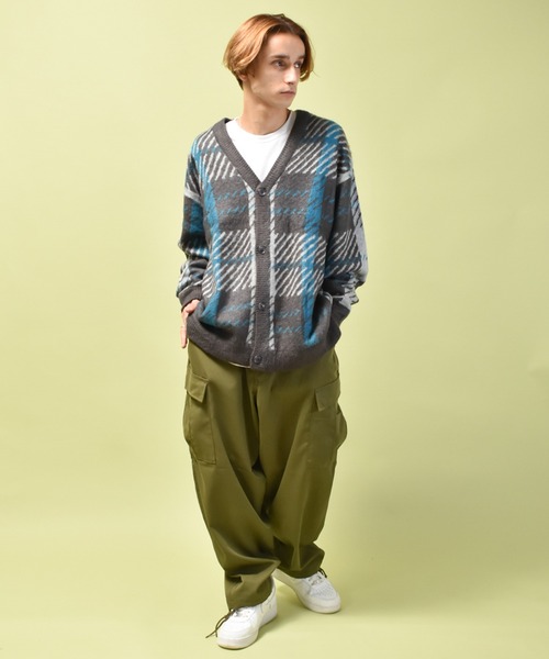 「Starting Over」 「HALHAM」ニットカーディガン M チャコールグレー メンズ_画像8