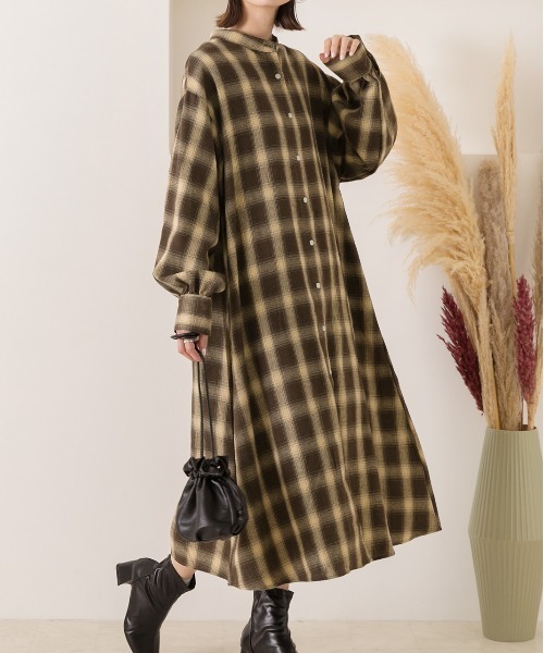 ad thie（アドティエ） 長袖ワンピース LARGE ダークブラウン