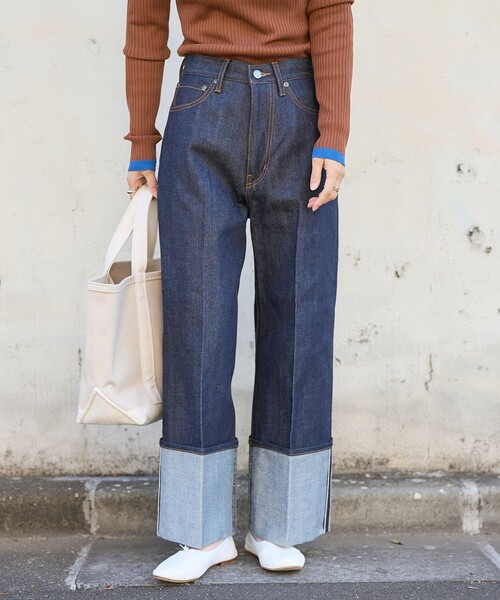 「FREAK'S STORE」 デニムパンツ MEDIUM ネイビー レディース_画像5