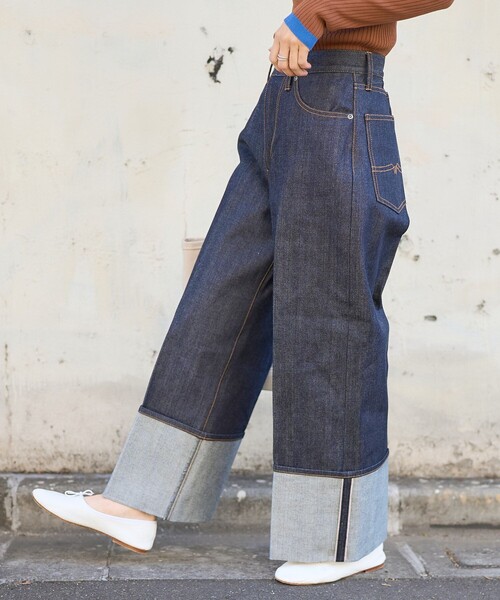 「FREAK'S STORE」 デニムパンツ MEDIUM ネイビー レディース_画像8