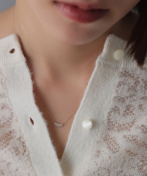 ネックレス beansパヴェダイヤネックレス K18 レディースの画像
