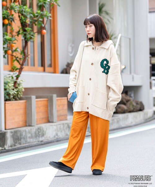 「PEANUTS」 ニットカーディガン LARGE ブルー メンズ_画像2