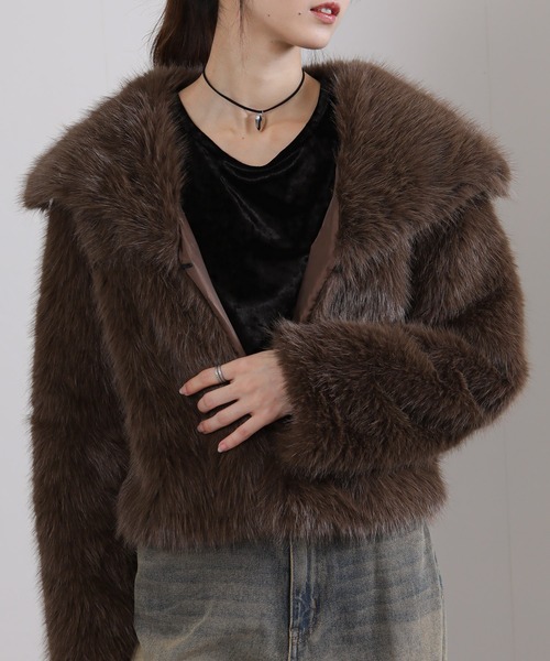 pumpkin port（パンプキンポート） コート アウター ビッグ襟 フェイク