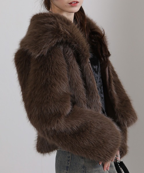 pumpkin port（パンプキンポート） コート アウター ビッグ襟 フェイク