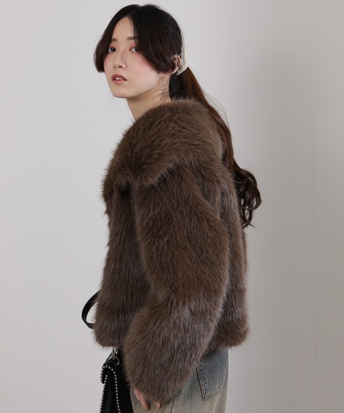 pumpkin port（パンプキンポート） コート アウター ビッグ襟 フェイク