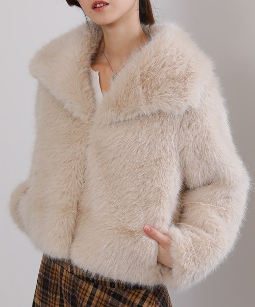 pumpkin port（パンプキンポート） コート アウター ビッグ襟 フェイク